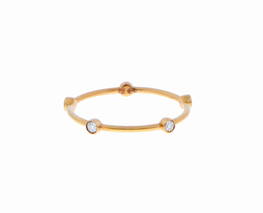 Rose gold ring with diamonds