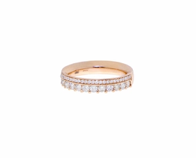 Rose gold ring with diamonds