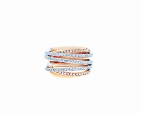 Rose gold ring with diamonds