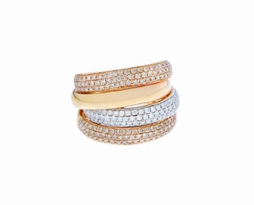 Rose gold ring with diamonds