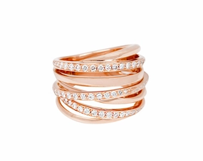 Rose gold ring with diamonds