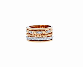 Rose gold ring with diamonds