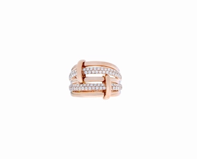 Rose gold ring with diamonds