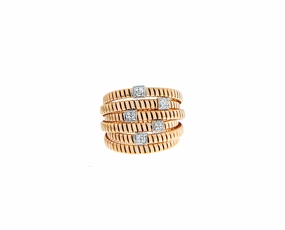 Rose gold ring with diamonds