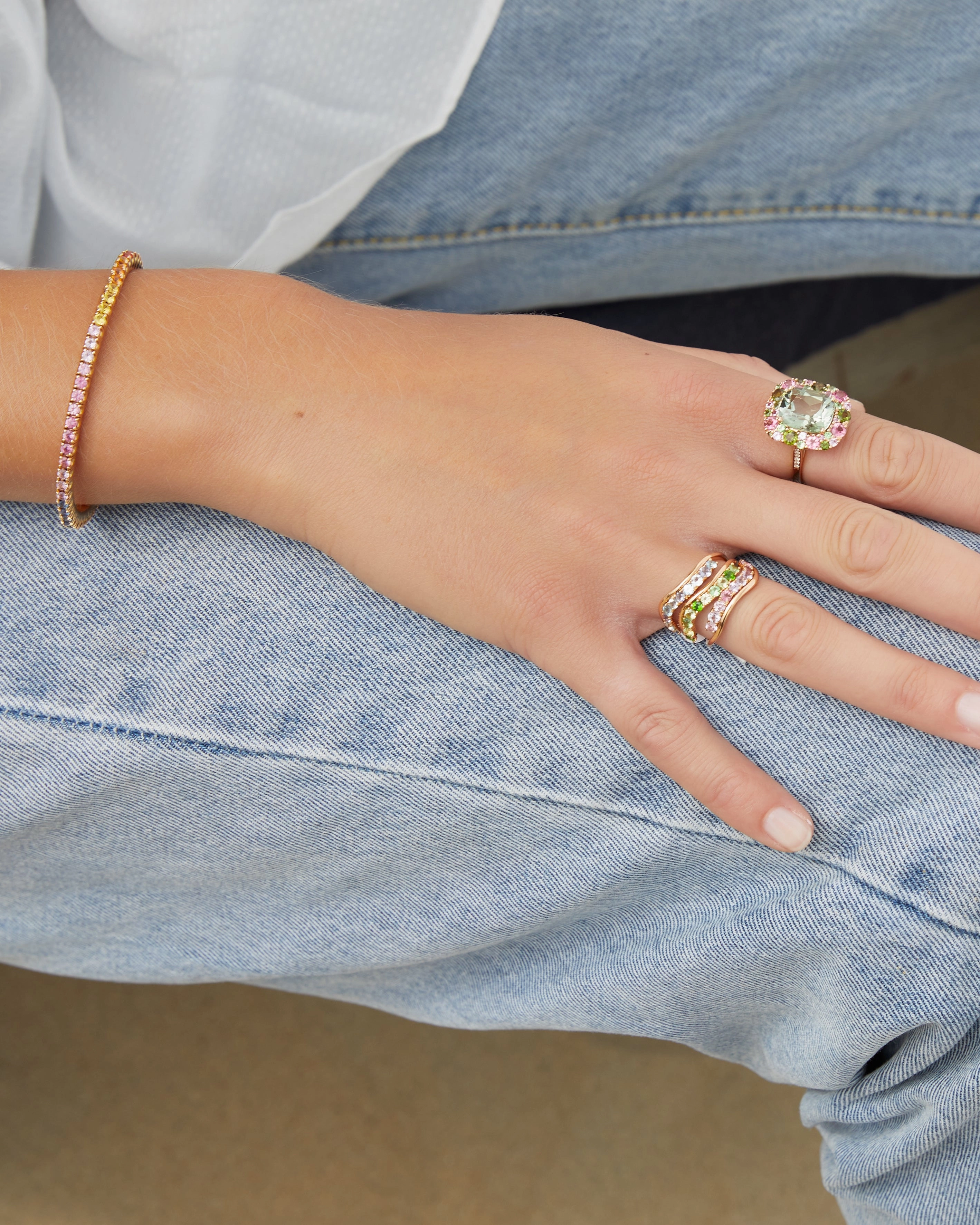 Rose gold wave ring