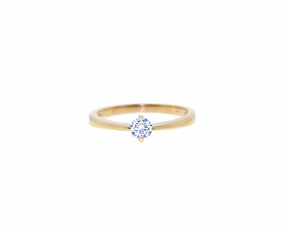 Rose or white gold solitaire ring