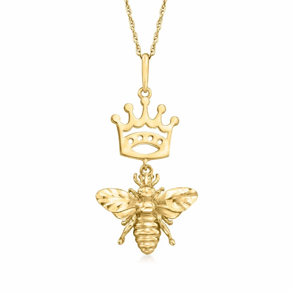Ross Simons 14kt Yellow Gold Queen Bee Pendant Necklace