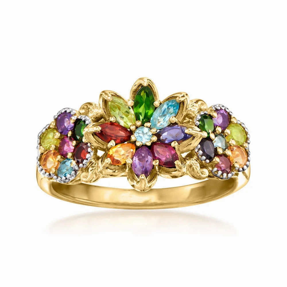 Ross Simons 1.34 ct. t.w. Multi-Gemstone Floral Ring