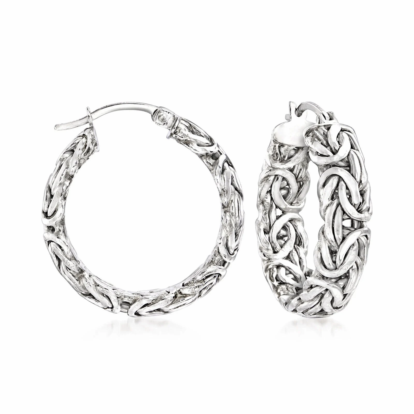 Ross-Simons 1" Sterling Silver Byzantine Style Hoop Earrings