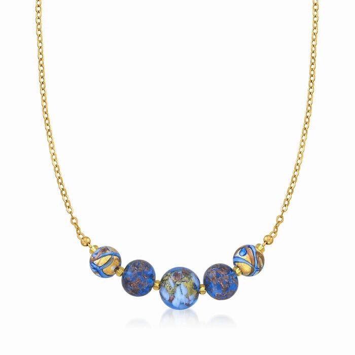 Ross-Simons Italian Multicolored Murano Glass Bead Necklace