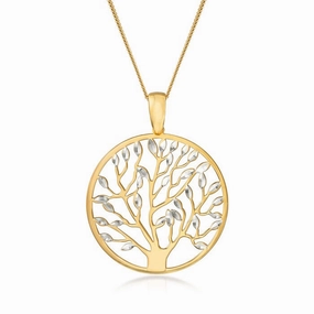 Ross-Simons Italian Sterling/18kt Gold Over Sterling Tree of Life Pendant Necklace