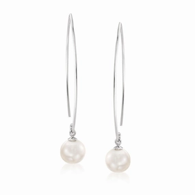 Ross-Simons Sterling Silver 8-8.5mm Shell Pearl Drop Earrings