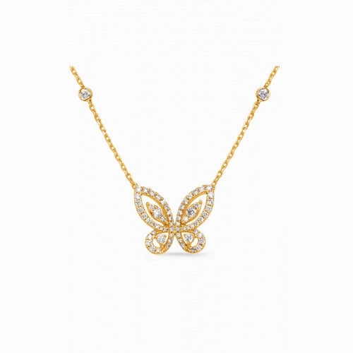 S Kashi & Sons Butterfly Necklace N1246YG