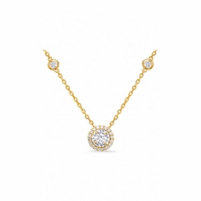 S Kashi & Sons Halo Necklace N1053-3.5MYG