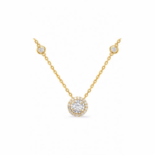 S Kashi & Sons Halo Necklace N1053-3.5MYG