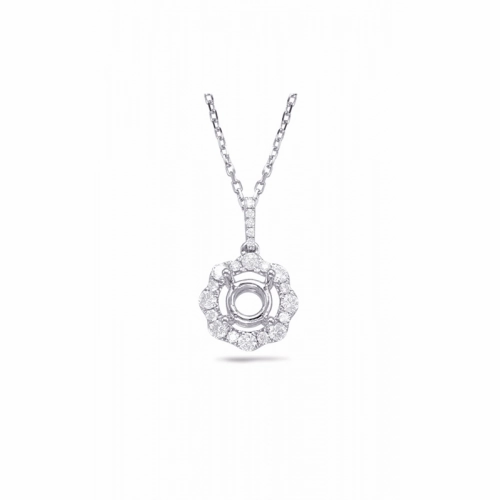 S Kashi & Sons Halo Necklace P3292-50WG
