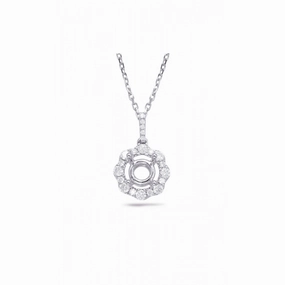 S Kashi & Sons Halo Necklace P3292-50WG