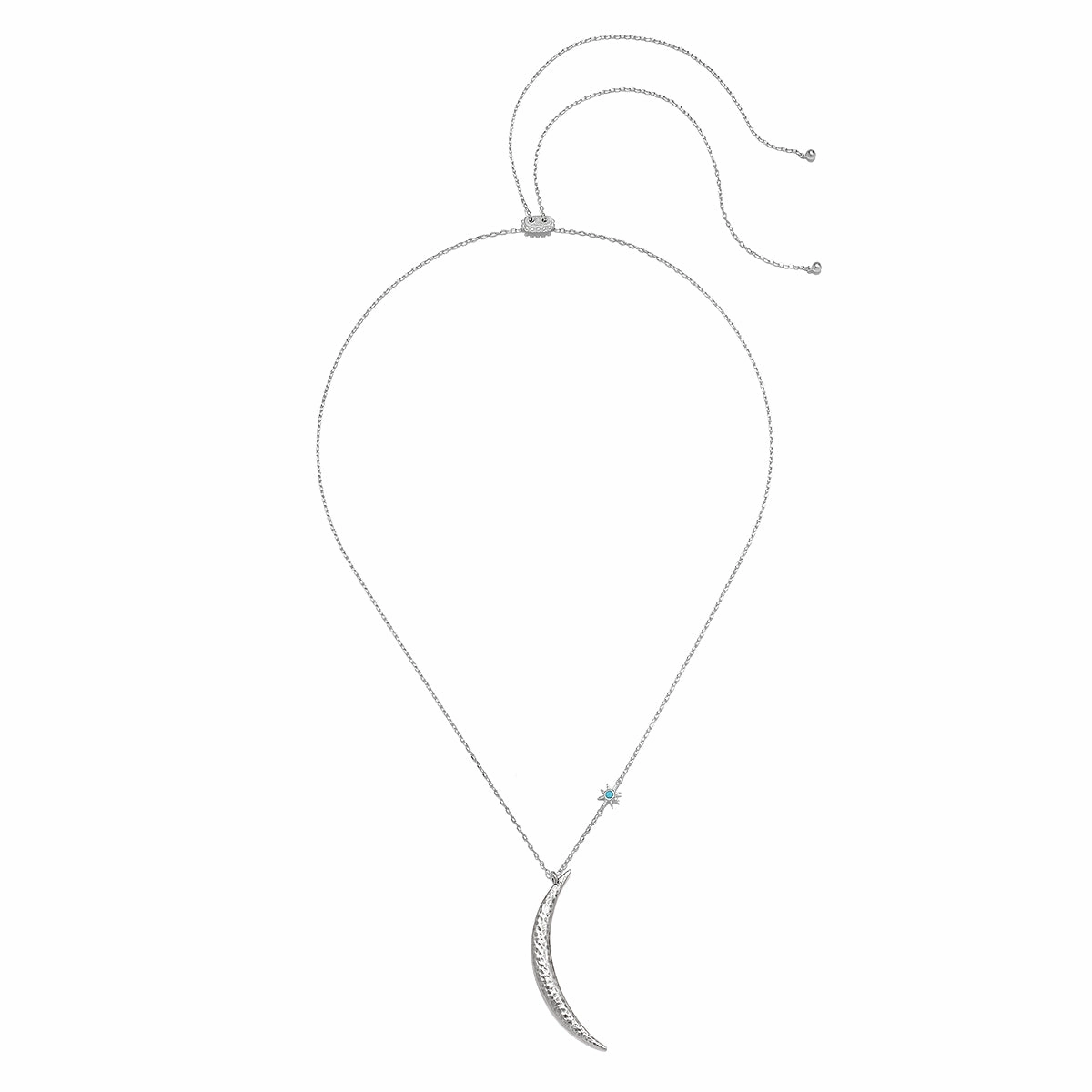 Satya Adjustable Illuminated Path Sterling Silver Moon Necklace