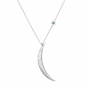 Satya Adjustable Illuminated Path Sterling Silver Moon Necklace