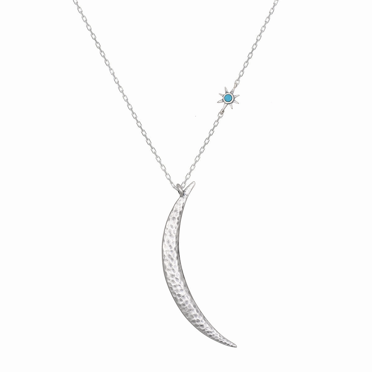 Satya Adjustable Illuminated Path Sterling Silver Moon Necklace
