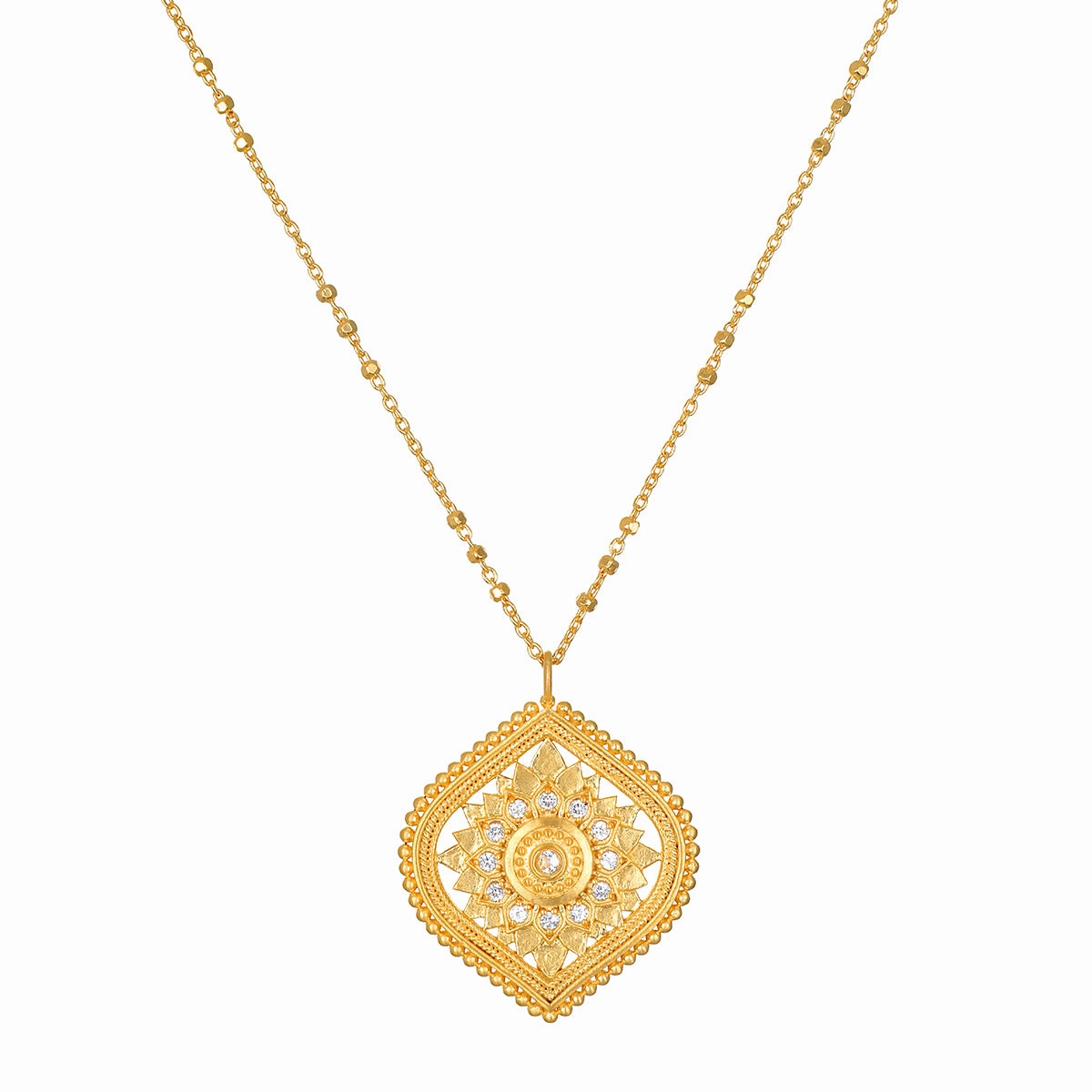 Satya Awake Awareness Lotus White Topaz Necklace