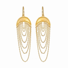 Satya Scattered Moonlight Chain Moon Earrings