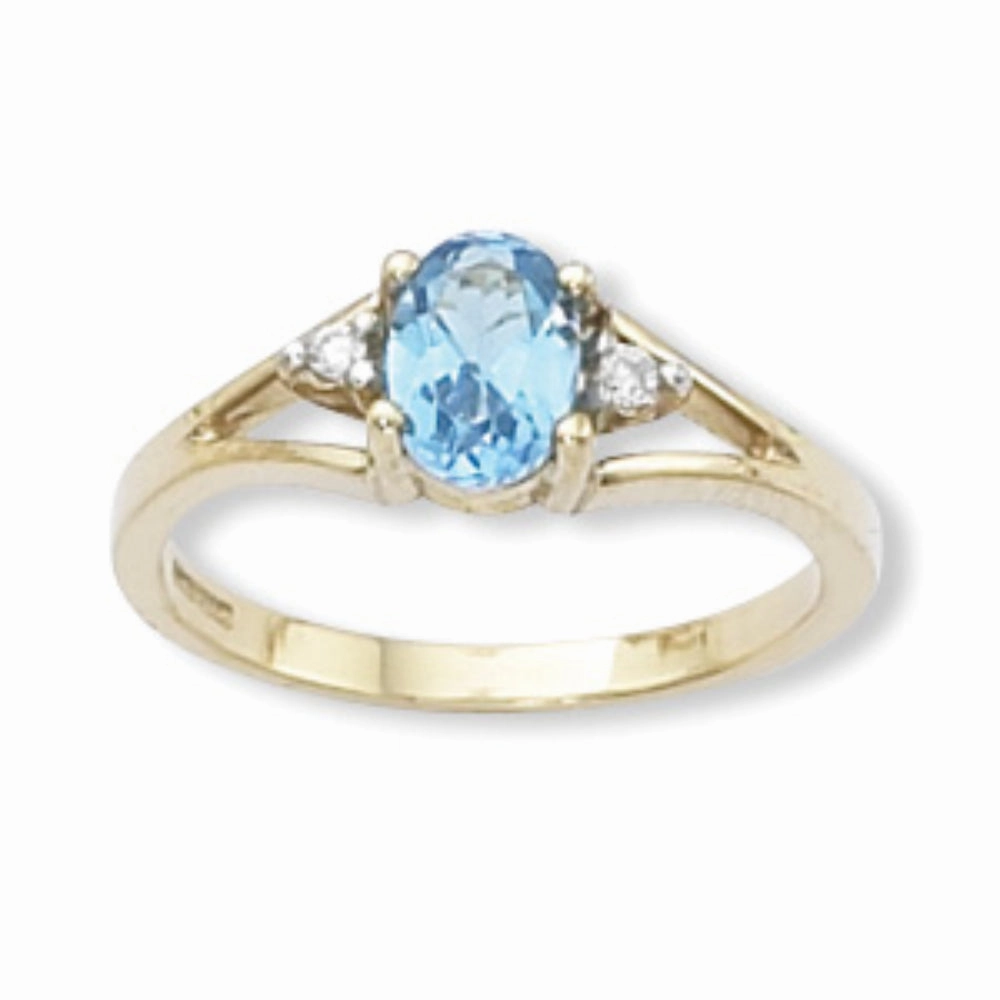 Semi-Precious Gemstone, Diamond, & 14K Gold Ring