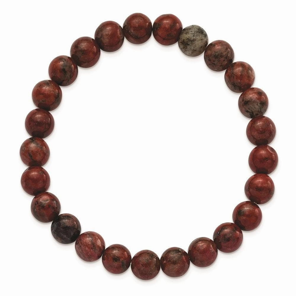 Sesame Red Agate Beaded Stretch Bracelet