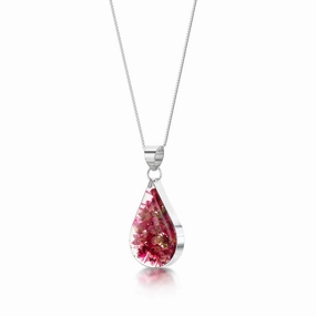 Shrieking Violet Real Flower Heather Silver Pendant HP05