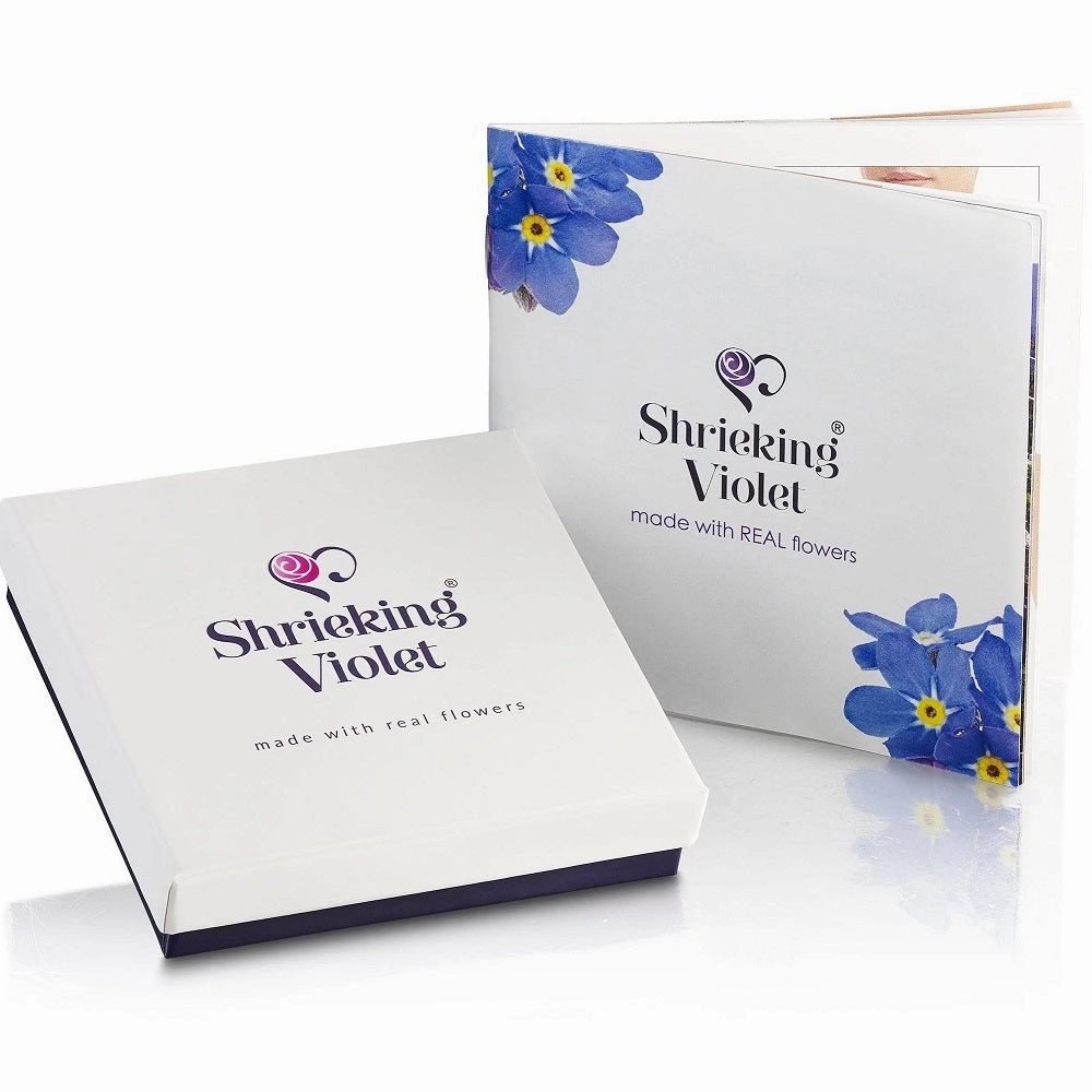 Shrieking Violet Real Flower Oval Silver Necklace MP65