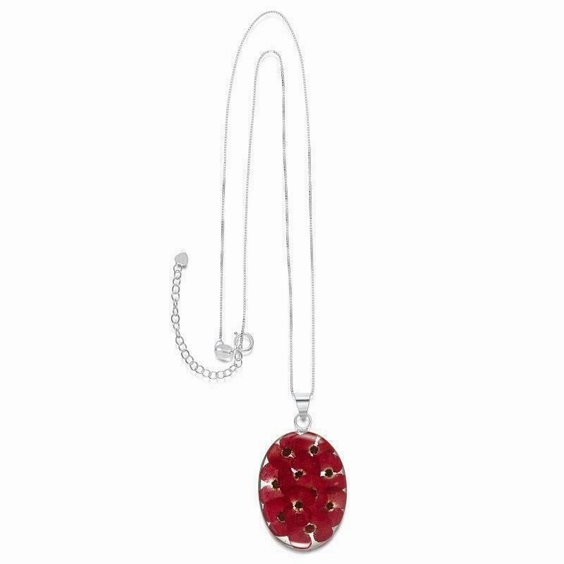 Shrieking Violet Real Flower Poppy Silver Pendant PP06