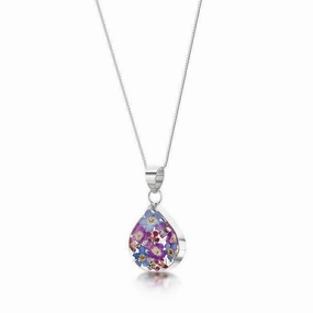 Shrieking Violet Real Flower Purple Haze Silver Pendant BLP05