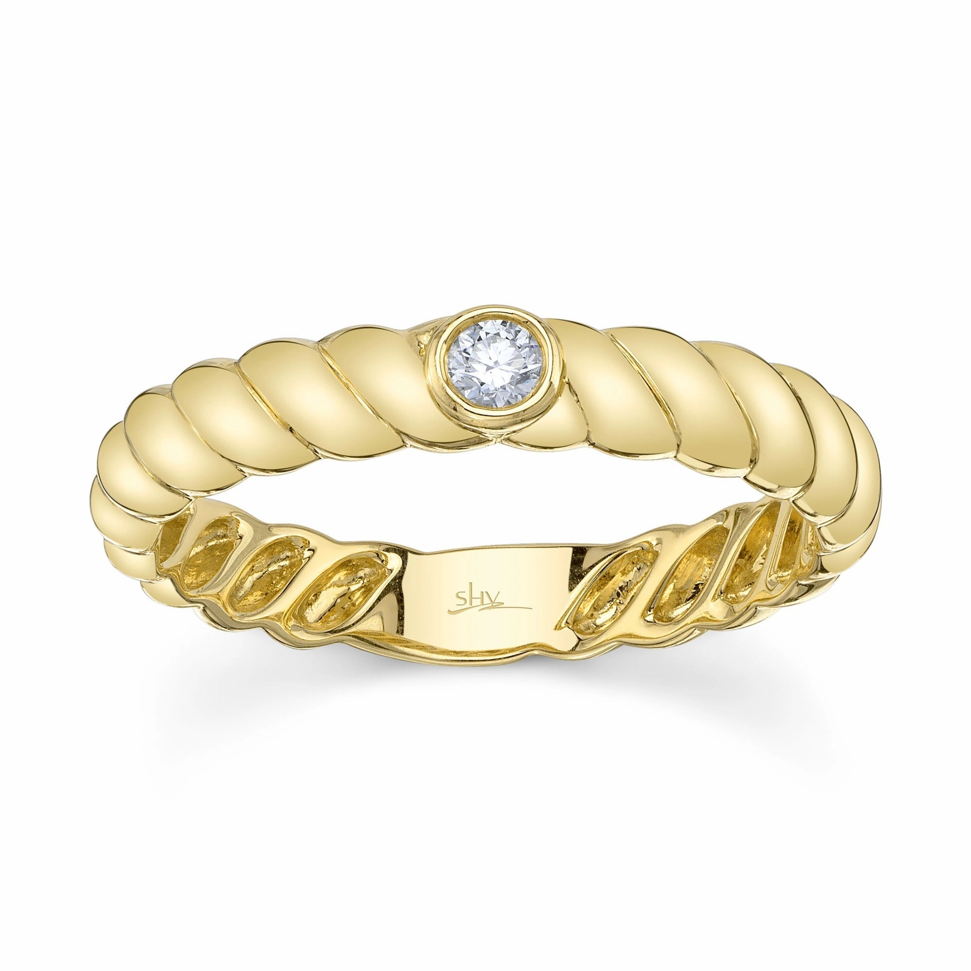 Shy Creation 0.07Ct Diamond Bezel Ring SC55024826