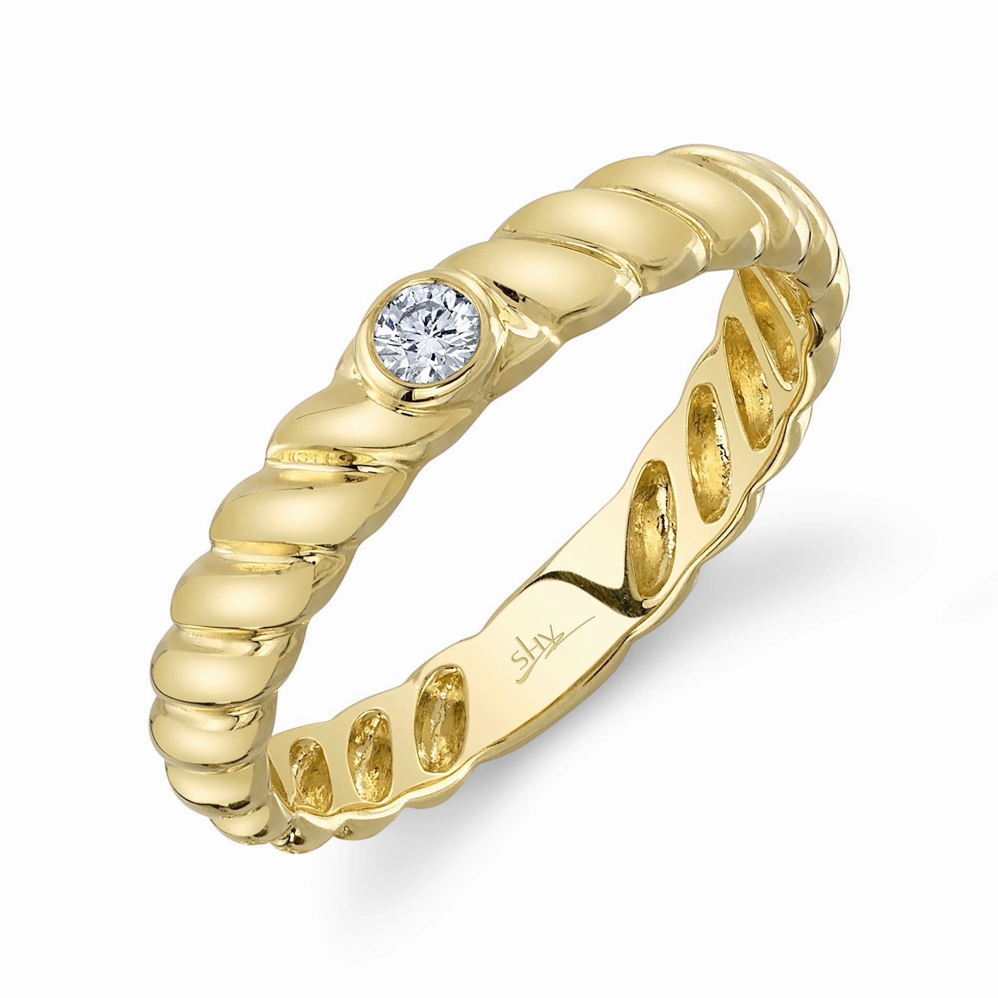 Shy Creation 0.07Ct Diamond Bezel Ring SC55024826