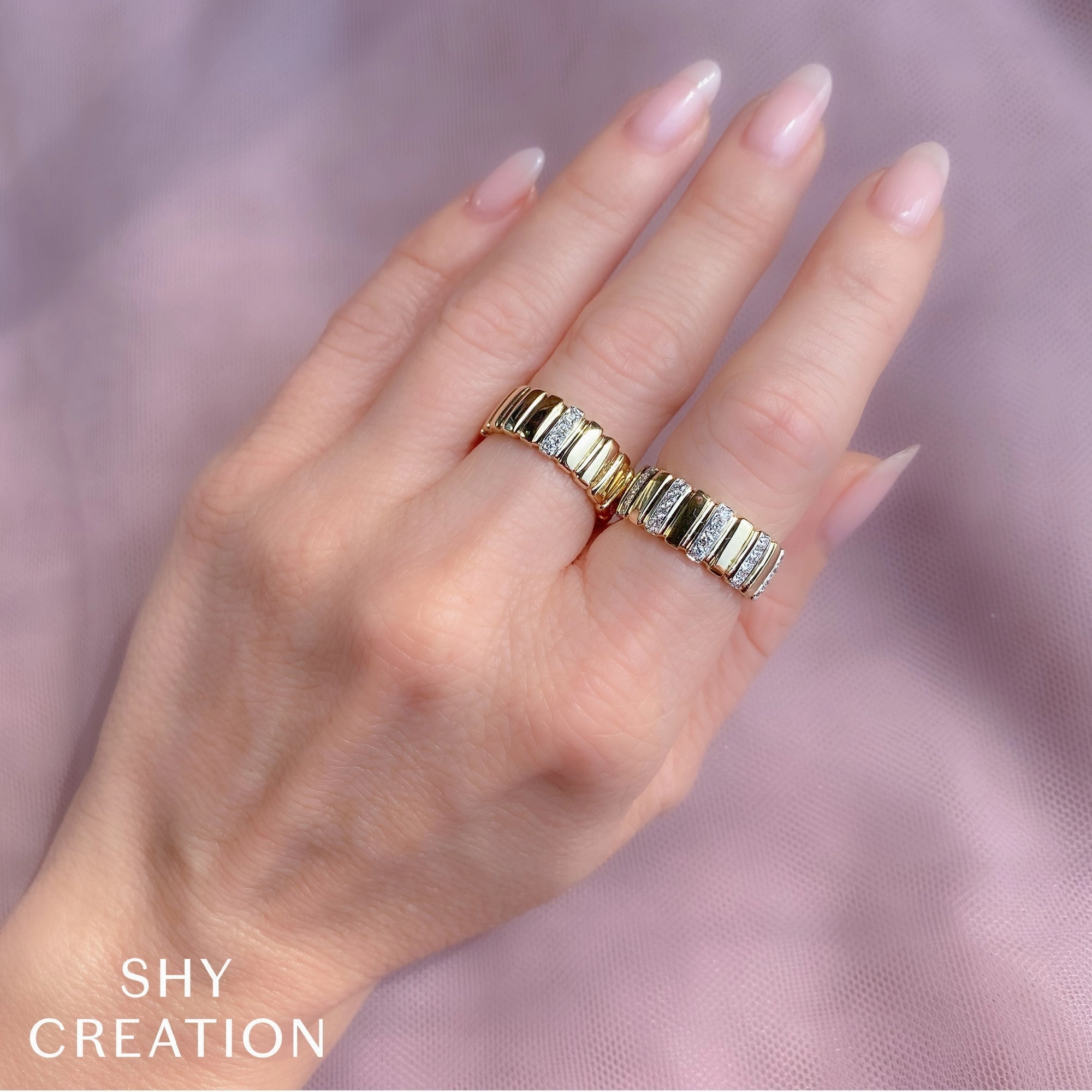 Shy Creation 0.07Ct Diamond Ribbed Ring SC22009228V2RD