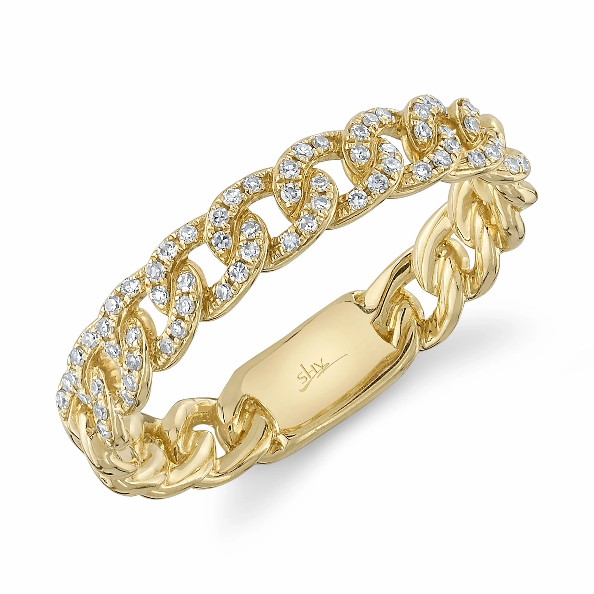 Shy Creation 0.16Ct Diamond Link Ring SC55022524