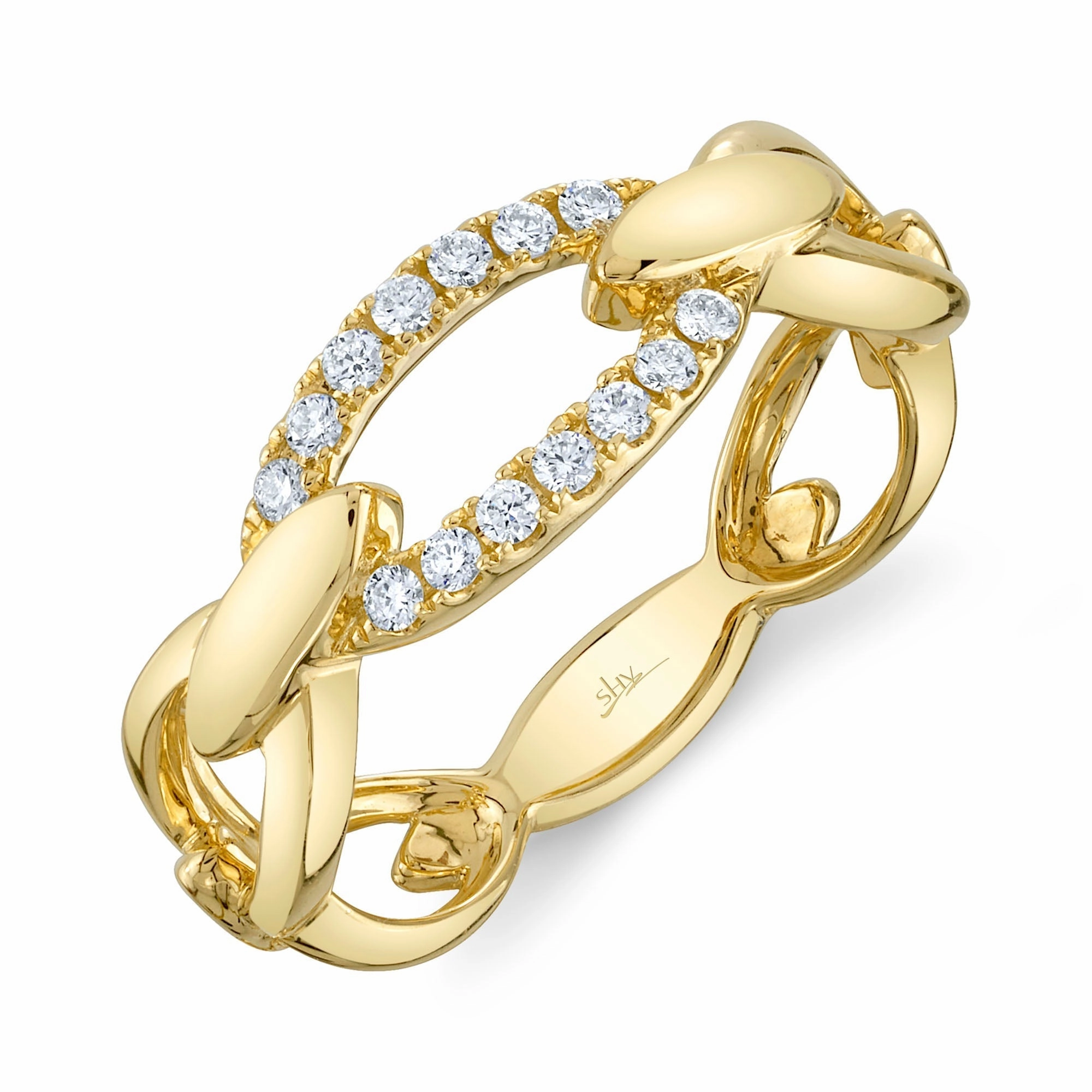 Shy Creation 0.17Ct Diamond Link Ring SC55024785