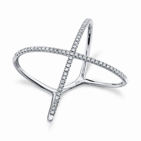 Shy Creation 0.18Ct Diamond "X" Ring SC22003512