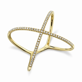 Shy Creation 0.18Ct Diamond "X" Ring SC22003513