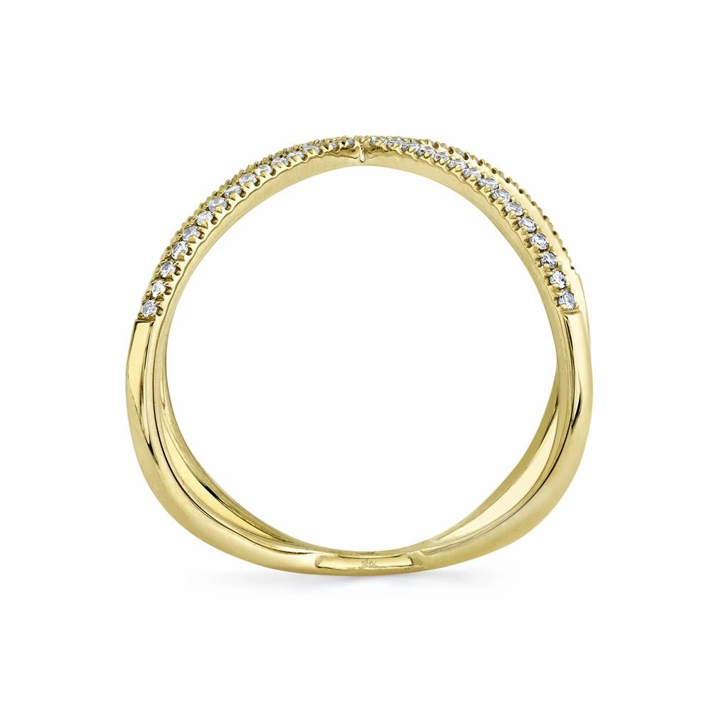 Shy Creation 0.18Ct Diamond "X" Ring SC22003513