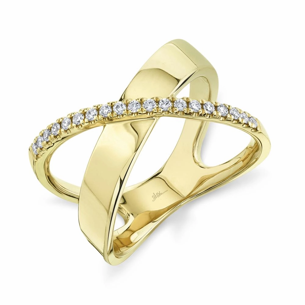 Shy Creation 0.19Ct Diamond "X" Ring SC55011770