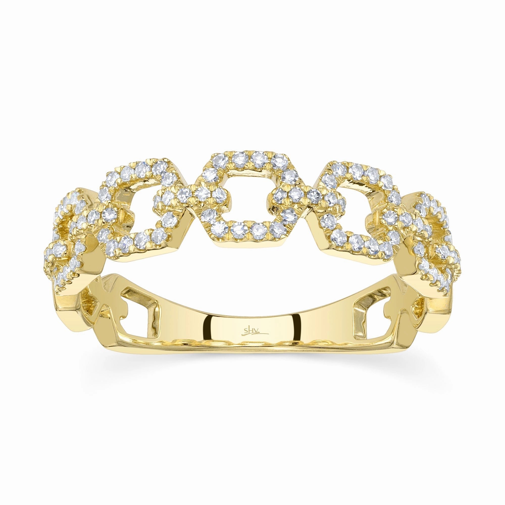Shy Creation 0.22Ct Diamond Link Ring SC36213654V2