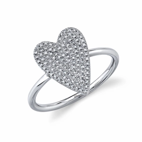 Shy Creation 0.26Ct Diamond Pave Heart Ring SC55009104V2