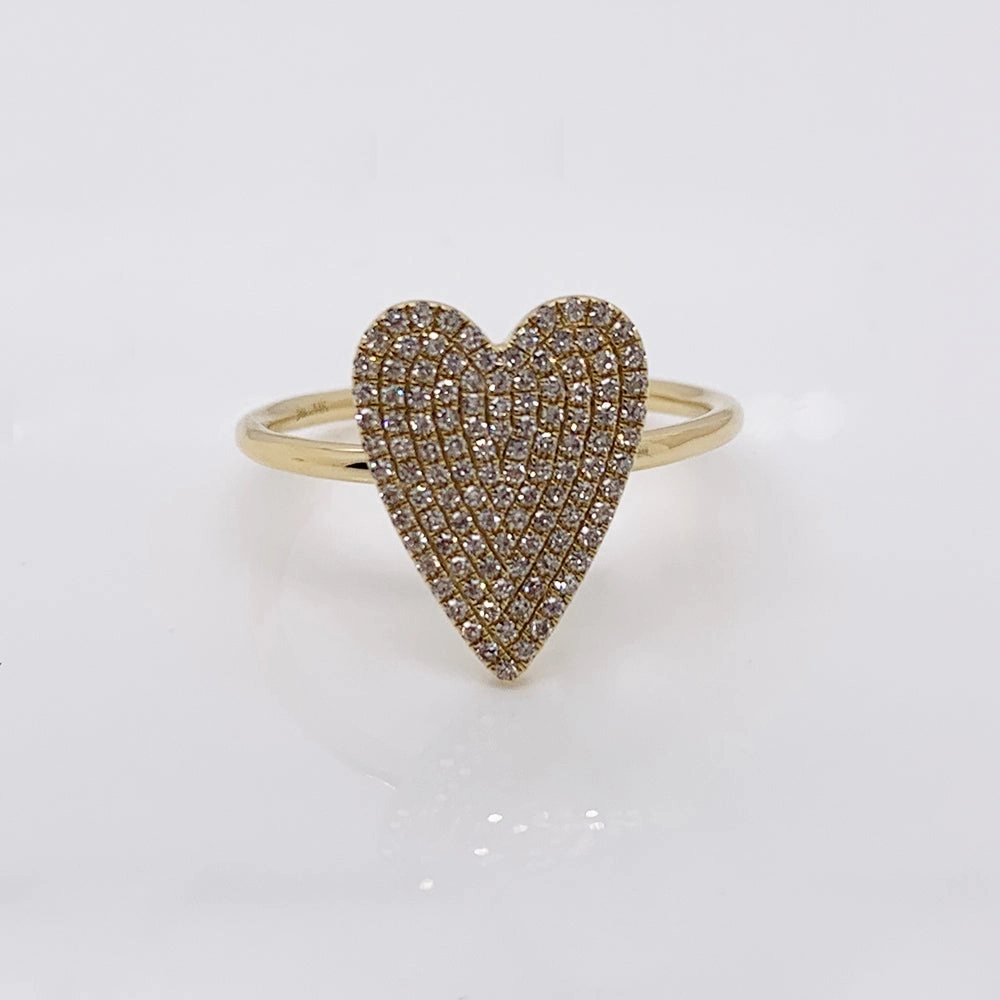 Shy Creation 0.26Ct Diamond Pave Heart Ring SC55009105V2