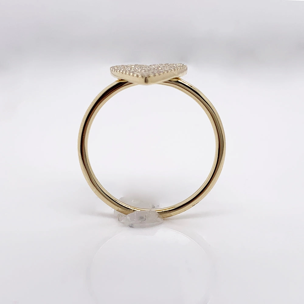 Shy Creation 0.26Ct Diamond Pave Heart Ring SC55009105V2