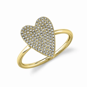 Shy Creation 0.26Ct Diamond Pave Heart Ring SC55009105V2