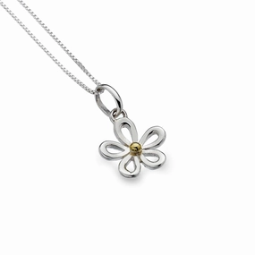Silver Origins Summer Daisy Pendant with Chain