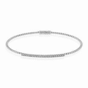 Simon G. 18k Beaded Bangle with Diamonds