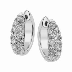 Simon G. 18k Tapered Diamond Hoop Earrings