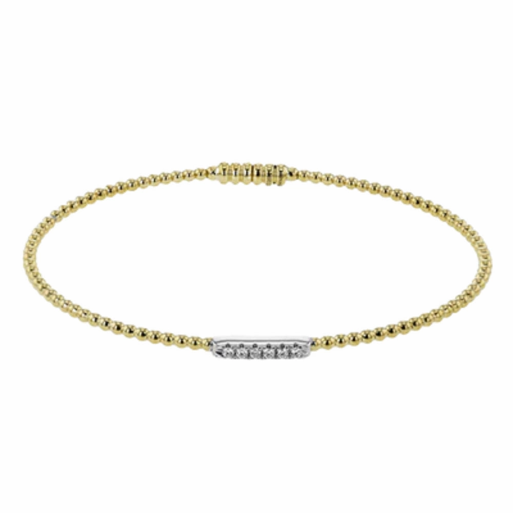 Simon G. 18k Two-Tone Beaded Bangle Bracelet